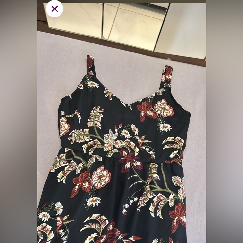 Floral Black Maxi Dress PtP 16 - Picture 2 of 3